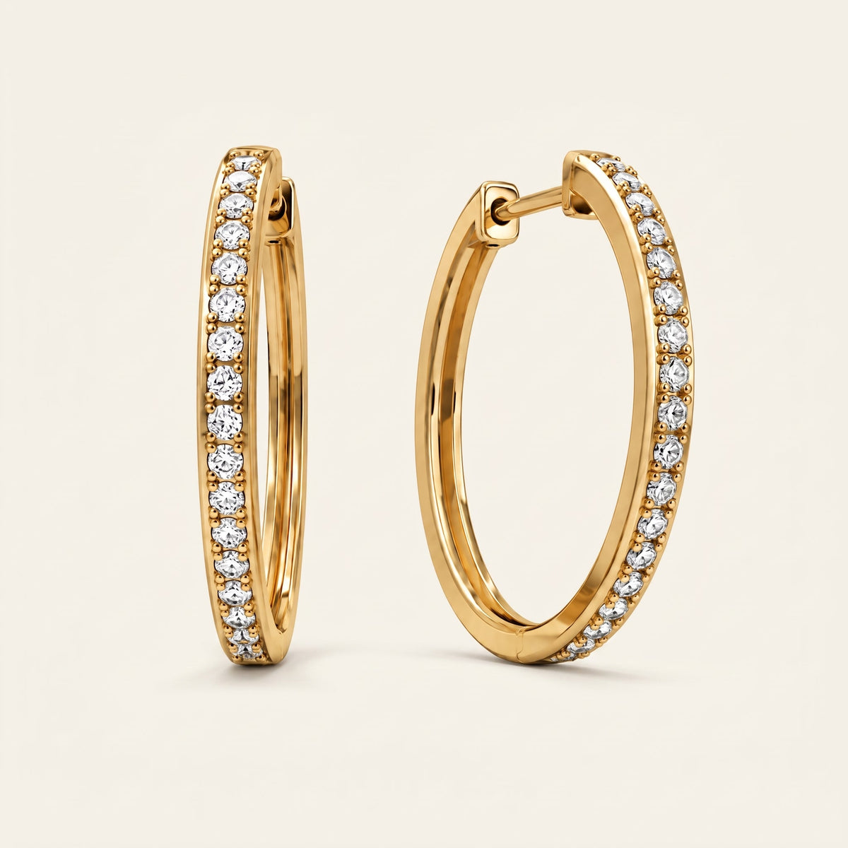 Arracadas de oro 14K con diamantes lab grown