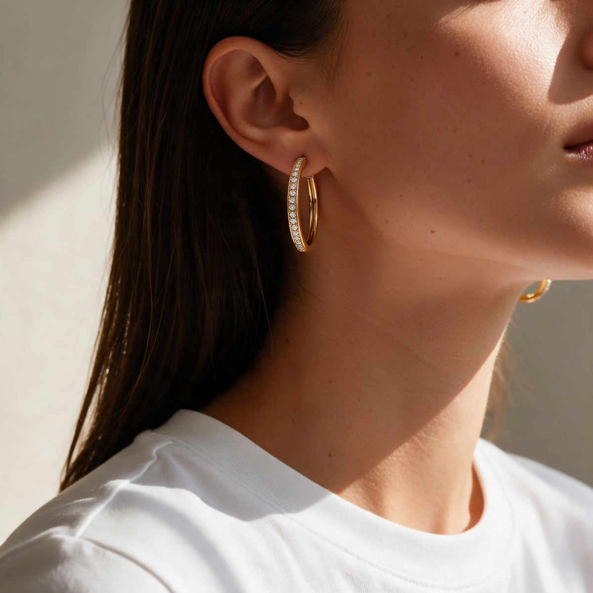 Arracadas de oro 14K con diamantes lab grown