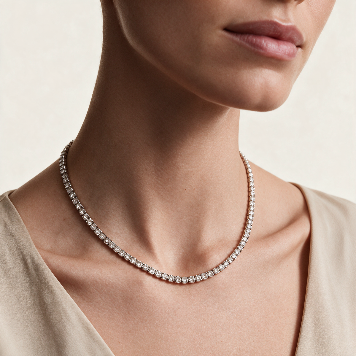 Collar Tennis Necklace Diamantes Naturales